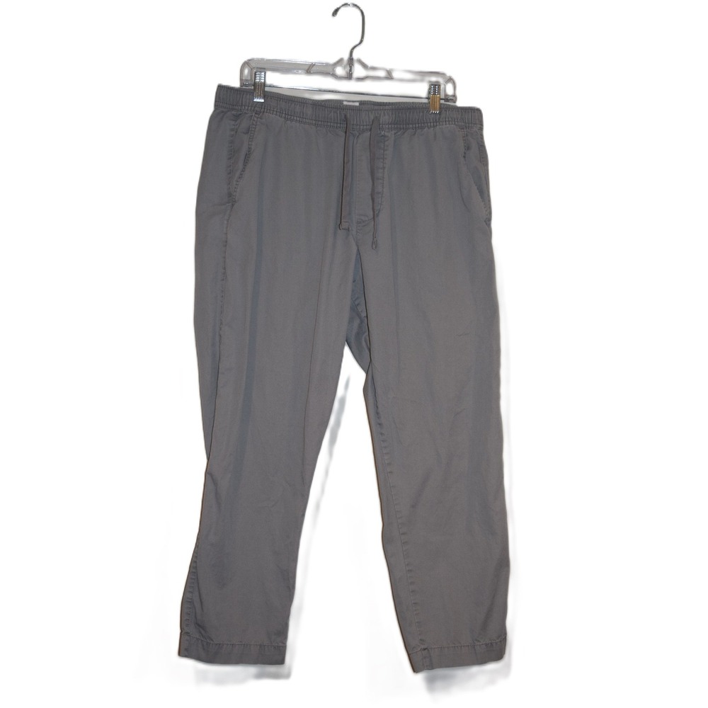 GAP Men Gray Easy‎ Pant Elastic Waist Drawstring Casual Size L
